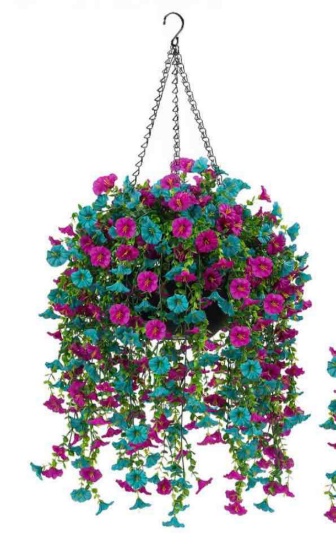 Cascading Artificial Hanging Flowers Basket