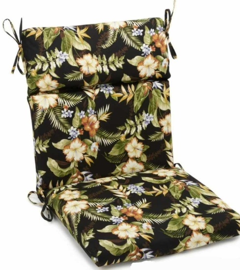Blazing Needles 43" x 21" Spun Polyester Patterned Square Seat/Back Outdoor Chair Cushion