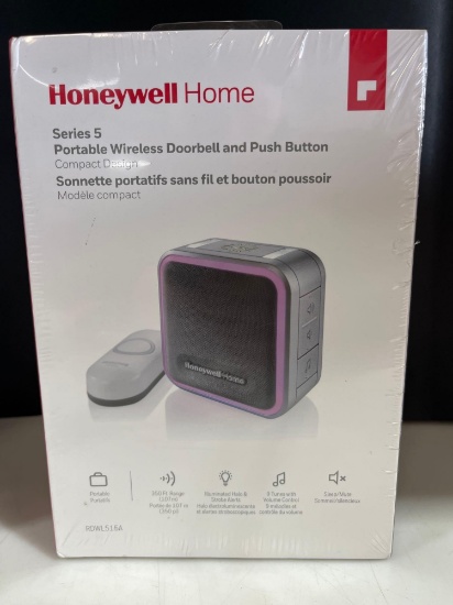 Honeywell Series 5 Wireless Portable Doorbell With Halo Light And Push Button