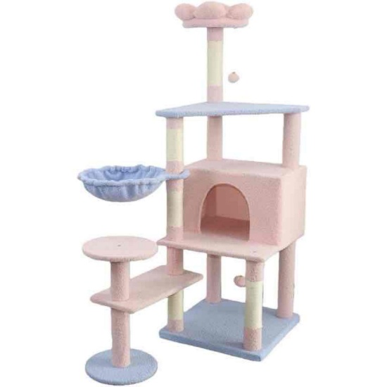 Flower Cat Tree with Large Cat House