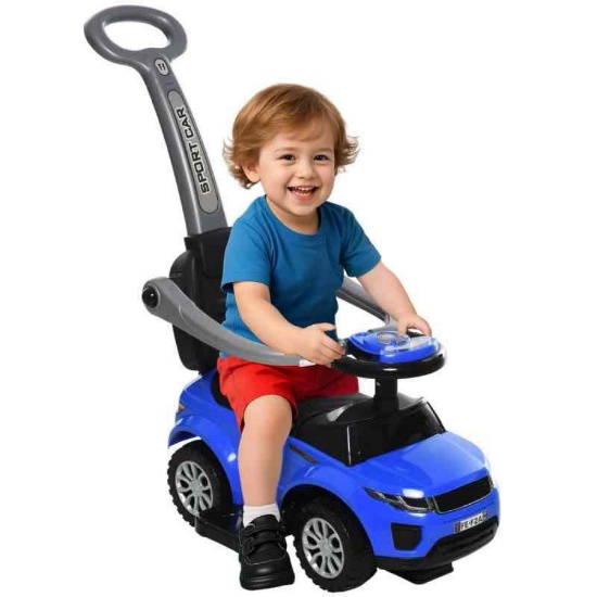 Aosom 3 In 1 Push Cars for Toddlers Kid Ride on Push Car Stroller Sliding Car with Horn Music Light