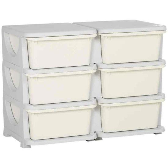 Qaba 3 Tier Kids Storage Organizer with 6 Drawers for Bedroom