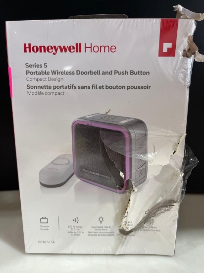 Honeywell Series 5 Wireless Portable Doorbell With Halo Light And Push Button