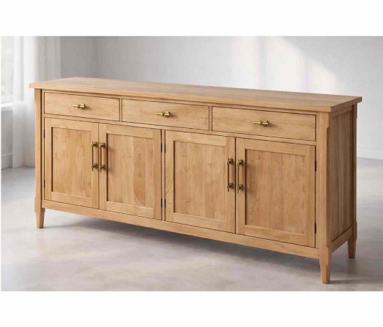 70" Sideboard Solid wood Oak Finish