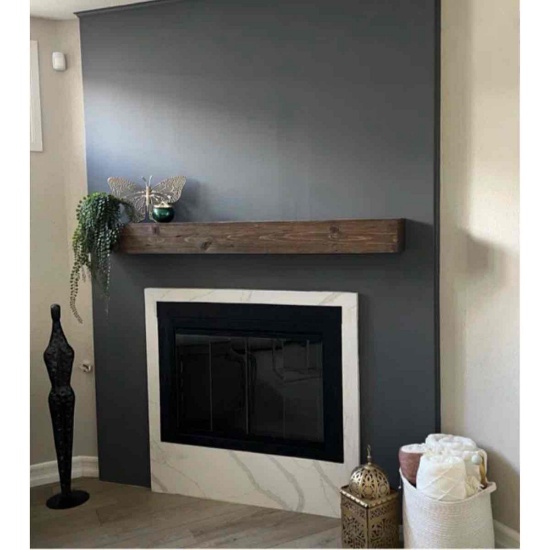Midwood Hand Carved Rustic XL Fireplace Mantel Shelf