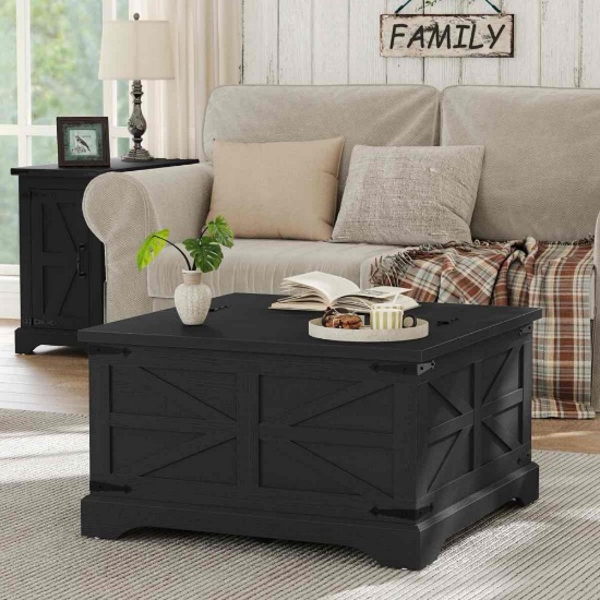 Jareal Coffee Table, Farmhouse Lift Top Coffee Table