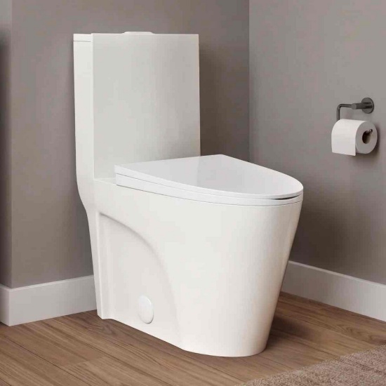 St. Tropez Comfort Height One-Piece Elongated Toilet, Vortex Dual-Flush