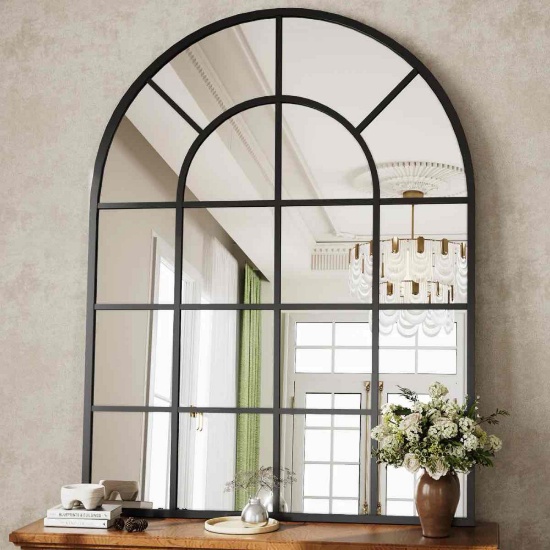 Elaine Arched Window Pane Wall Mirror