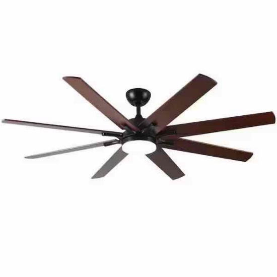 72 in. Black Industrial Downrod Mount Ceiling Fan with 8 ABS Blades