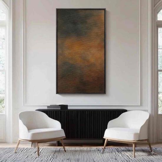 30 x 60 Rustic Clouded Earth Tone Abstract for Bedroom Frame Wall Art