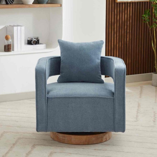 Davidanthony Upholstered Swivel Barrel Chair