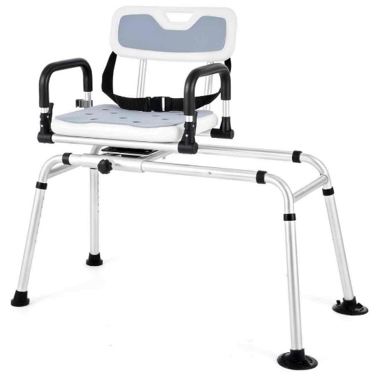 360 Swivel Sliding Shower Chair with Adjustable Height BSC-SR94-AW-BNWF-1
