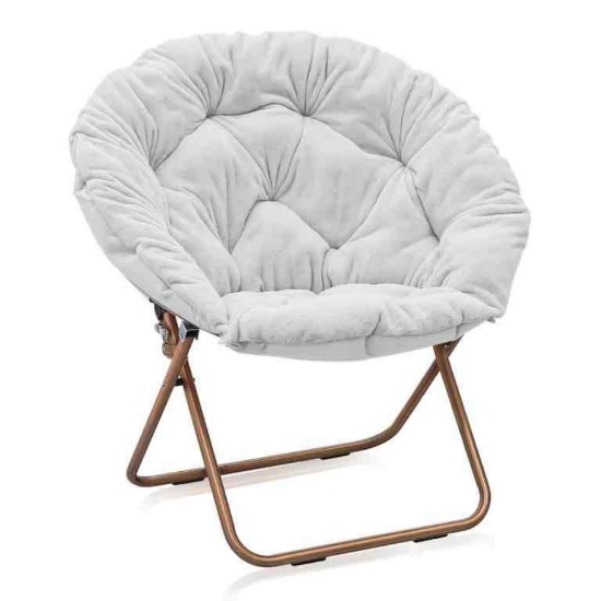 MoNiBloom Faux Fur Saucer Chair for Adults, Comfy Fluffy for Living Room Bedroom Dorm Apartment,