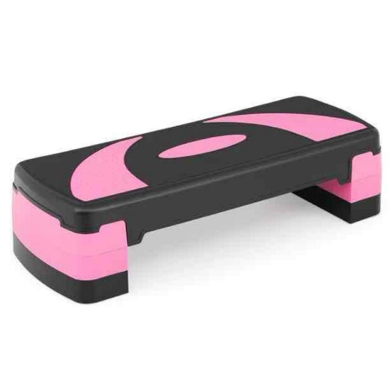 31"Pink Exercise Aerobic Step Platform Adjustable Fitness Stepper Gym w/3 Risers