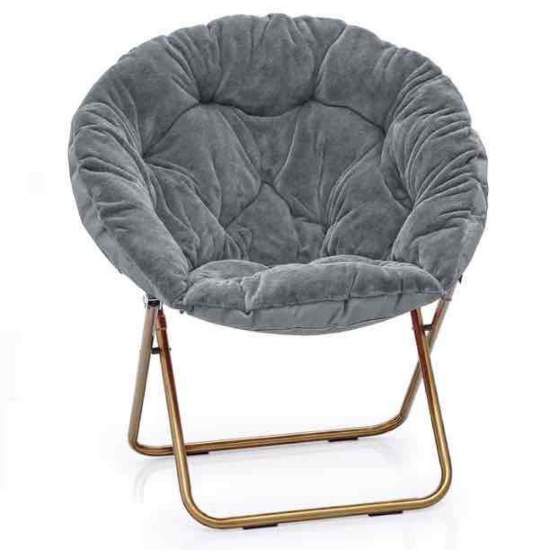 MoNiBloom Faux Fur Saucer Chair for Adults, Comfy Fluffy for Living Room Bedroom Dorm Apartment
