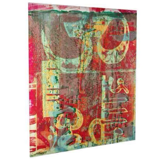 Printed Canvas 71 in. Urban Mantra 4-Panel Room Divider