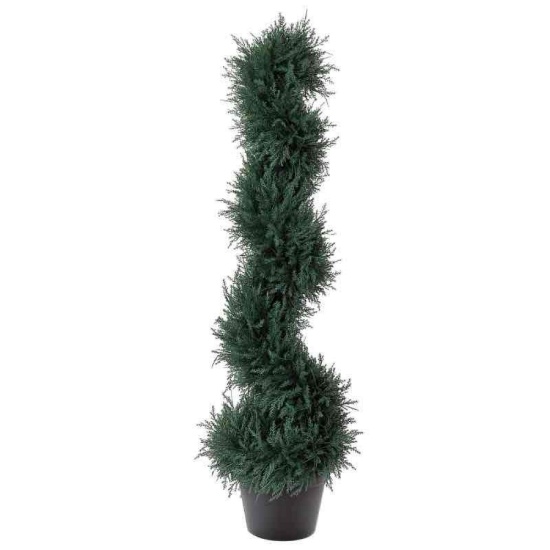 Outsunny 3FT Topiary Artificial Faux Cedar Tree Spiral Fake Plant