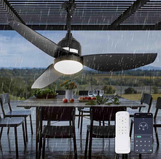 42" Outdoor Ceiling Fan with Light, App & Remote Control