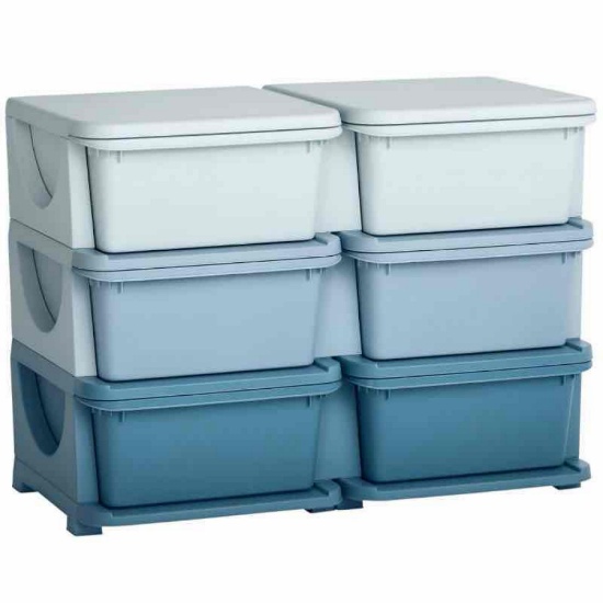 Qaba 3 Tier Kids Storage Organizer with 6 Drawers