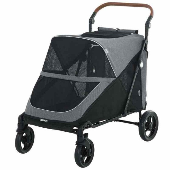 PawHut Dog Stroller for Large Dogs Up to 66 LBS with All-Terrain Spring Suspension