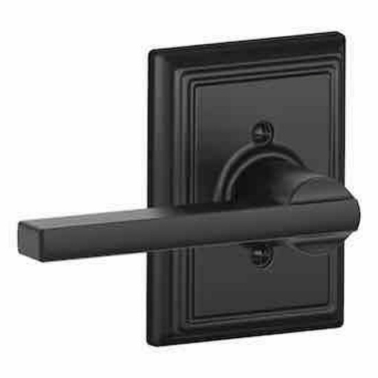 Schlage Latitude-Addison Matte Black Interior or Hall/Closet Dummy Door Handle