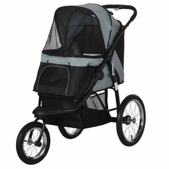 PawHut 3 Wheels Pet Stroller for Small Dogs and Medium Dogs with Adjustable Canopy