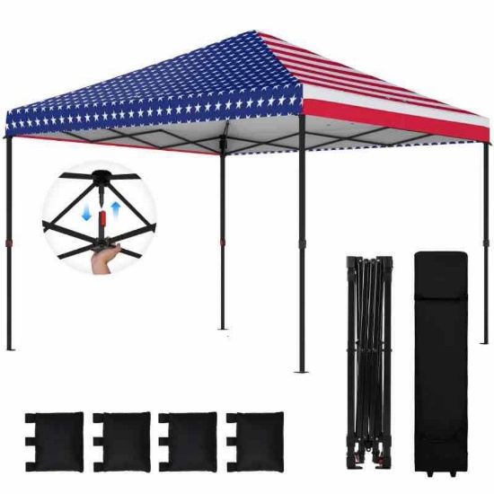 Outsunny 10 x 10 ft Pop Up Canopy Tent with One Push Setup