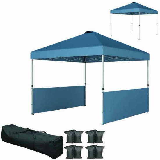 Outsunny 10' x 10' Pop Up Canopy Tent with 2 Half Sidewalls