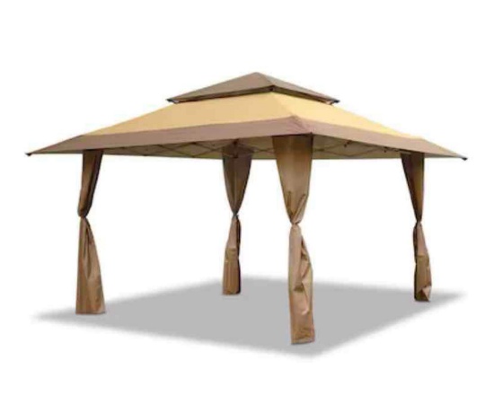 Z-Shade 13 x 13 Foot Instant Gazebo Outdoor Canopy Tent, Tan Brown