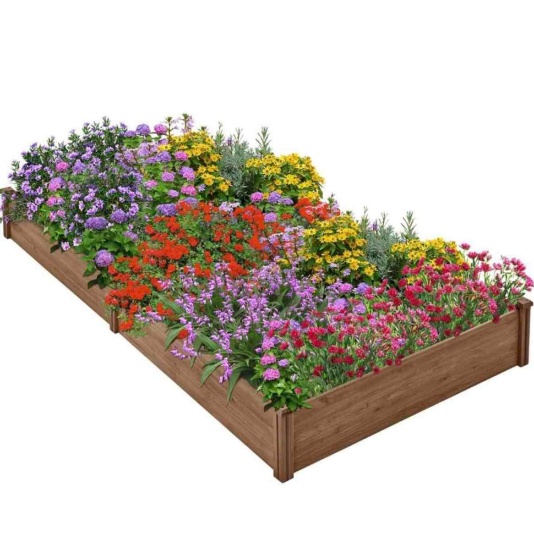 Yaheetech Wooden Raised Garden Bed Outdoor Planter Box, Dark Brown