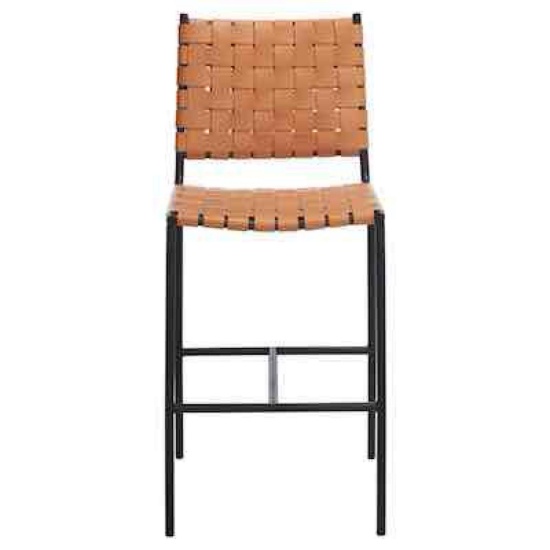 Safavieh Cognac/Black 26in H Counter height Metal Bar Stool