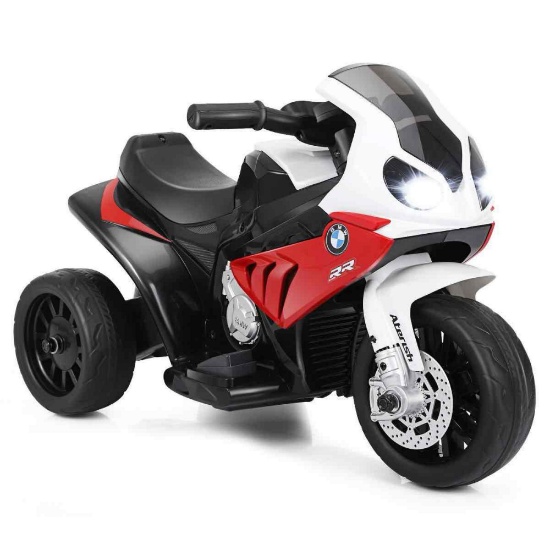 Costway Kids Ride On Motorcycle BMW Licensed 6V Electric 3 Wheels Bicycle Music & Light Red