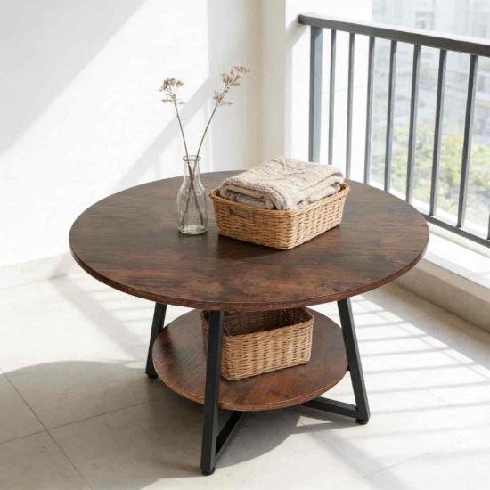 Modern Round Coffee Table With Storage