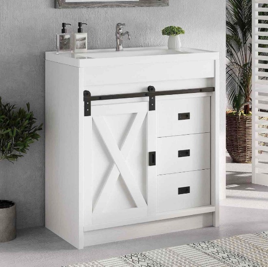 31" Farmhouse Bathroom Vanity Without Sink