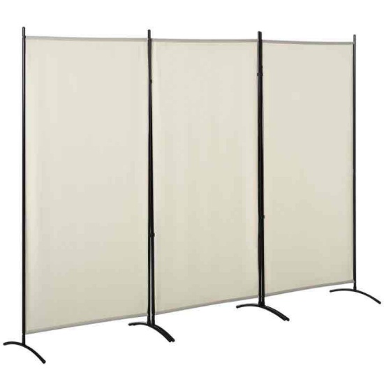 OMCOM 6' 3 Panel Room Divider, Indoor Privacy Screen for Home, Beige