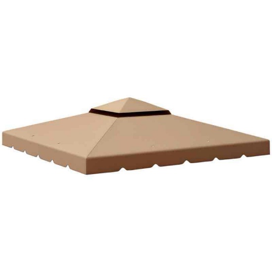 Outsunny 10' x 10' Gazebo Replacement Canopy, Khaki