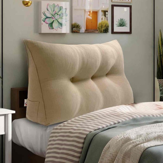 Sit-up Back Comfort Large Triangular Bolster Headboard Reading Wedge Pillow Compression 20 x 39