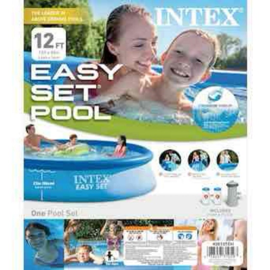 INTEX 28131EH Easy Set Inflatable Swimming Pool Set: 12ft x 30in Includes 530 GPH Cartridge Filter
