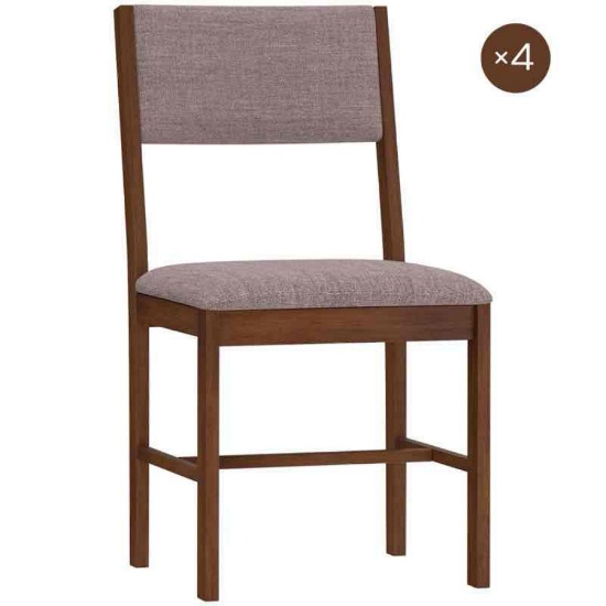 HOMCOM Modern Dining Chairs Set of 4, Linen Fabric Kitchen Chairs