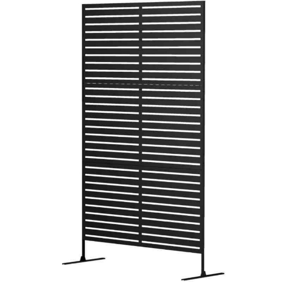 Outsunny Decorative Privacy Fence Screen, Metal Outdoor Privacy Screen Climbing Plant Trellis with