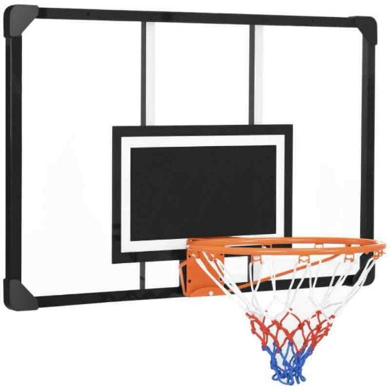 Soozier Wall Mounted Basketball Hoop with Shatter Proof Backboard, Durable Rim and All-Weather Net
