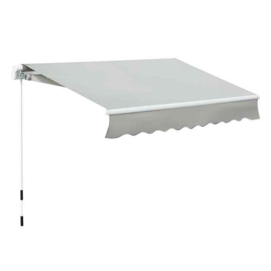 Outsunny 8' x 7' Retractable Sunshade Awning for the Patio with Easy Crank Design & Hardware