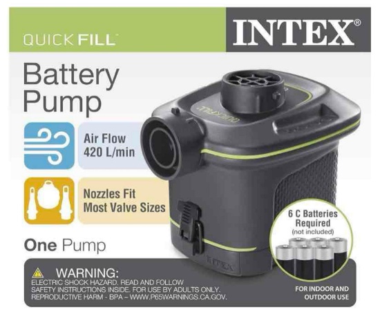 INTEX QuickFill Electric Air Pump: Inflates and Deflates Air Mattresses, Inflatable Kayaks, Boats,