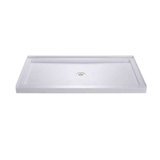DreamLine SlimLine 36 inch D x 60 inch W x 2 3/4 inch H Center Drain Single Threshold Shower Base in