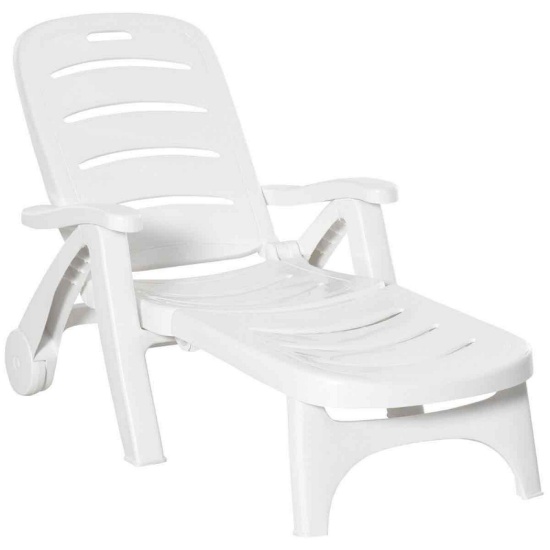 Outsunny Outdoor Chaise Lounge, 5 Level Adjustable Backrest Lounge Chair