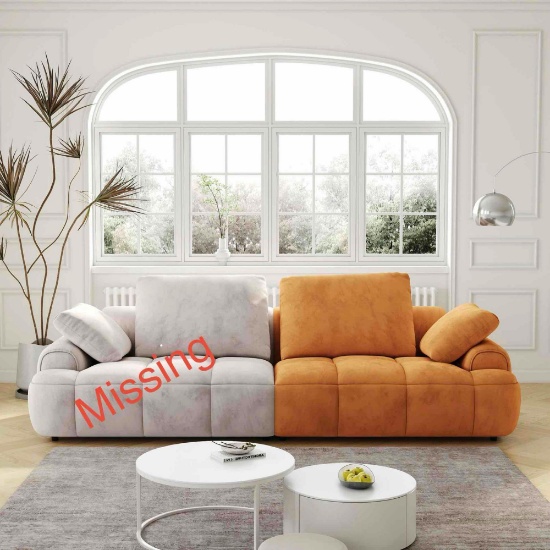 PARTIAL Christopher Knight Home Modern Upholstered 3 Seat Sofa