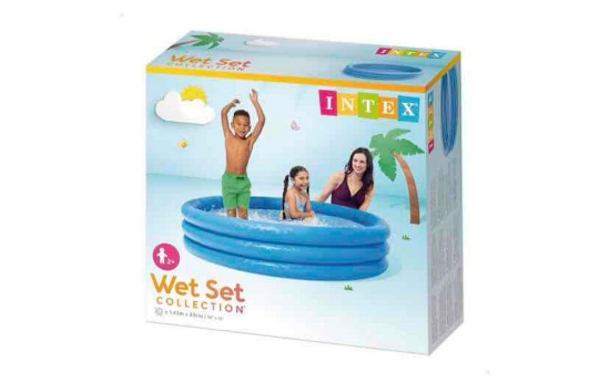 INTEX 58426EP Crystal Blue Inflatable Kiddie Pool, 58in x 13in, for Ages 2+