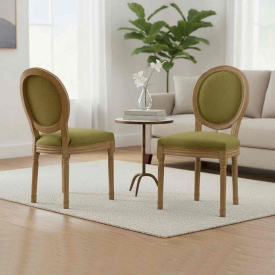 H Upholstered Side Chair, Decor King Louis Back Solid Wood Dining Chairs, Set of 2