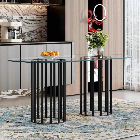 71" Tempered Glass Light Luxury Elegant and Stylish Kitchen Dining Table