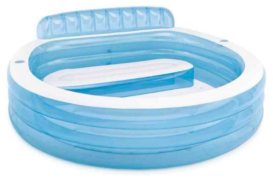 INTEX Round Family Lounge Inflatable Swimming Pool for Kids and Adults - Outdoor Backyard Swim